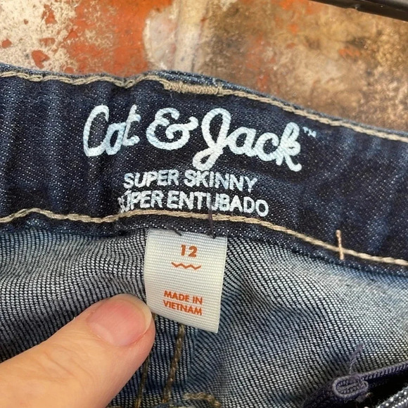 Cat & Jack Blue Super Skinny Adjustable Waist Jeans - Picture 3 of 7